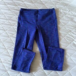 Athleta Leggings Cropped Womens Size XS Purple Striped Stretch Yoga Activewear